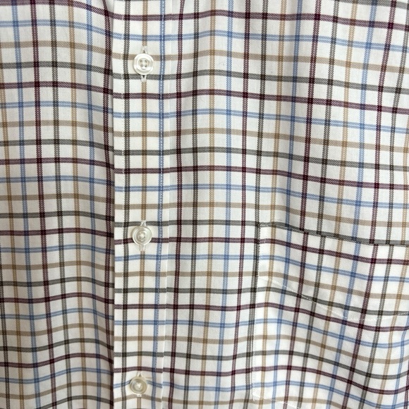 Untuckit Shirt Mens XXX-Large Plaid Long Sleeve Button Down Checkered Blue Tan - Picture 6 of 13